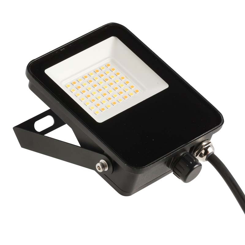 Luminaire Projecteur LED, SHARK Noir CCT 20W CCT (3K-4K-6K) IP66-IK04 2000lm