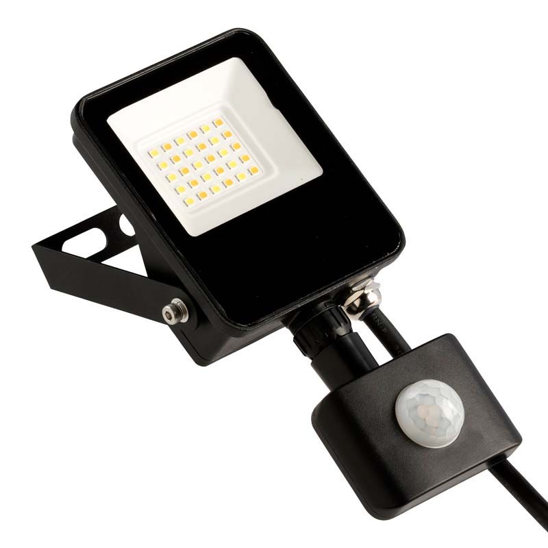 Luminaire Projecteur LED, SHARK Noir CCT 10W CCT (3K-4K-6K) IP66-IK04 1000lm avec détecteur IR