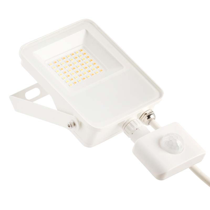 Luminaire Projecteur LED, SHARK Blanc CCT 20W CCT (3K-4K-6K) IP66-IK04 2000lm avec détecteur IR