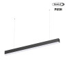 Luminaire apparent linéaire ORIZEO PRO UGR NOIR 32W 3650lm-2CCT (3000K-4000K) - DALI2 PUSH 1200mm avec filins de suspension