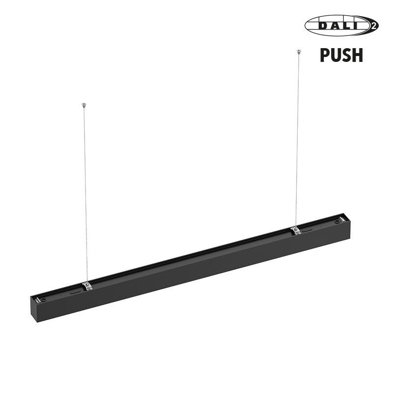 Arrière Luminaire apparent linéaire ORIZEO PRO UGR NOIR 32W 3650lm-2CCT (3000K-4000K) - DALI2 PUSH 1200mm
