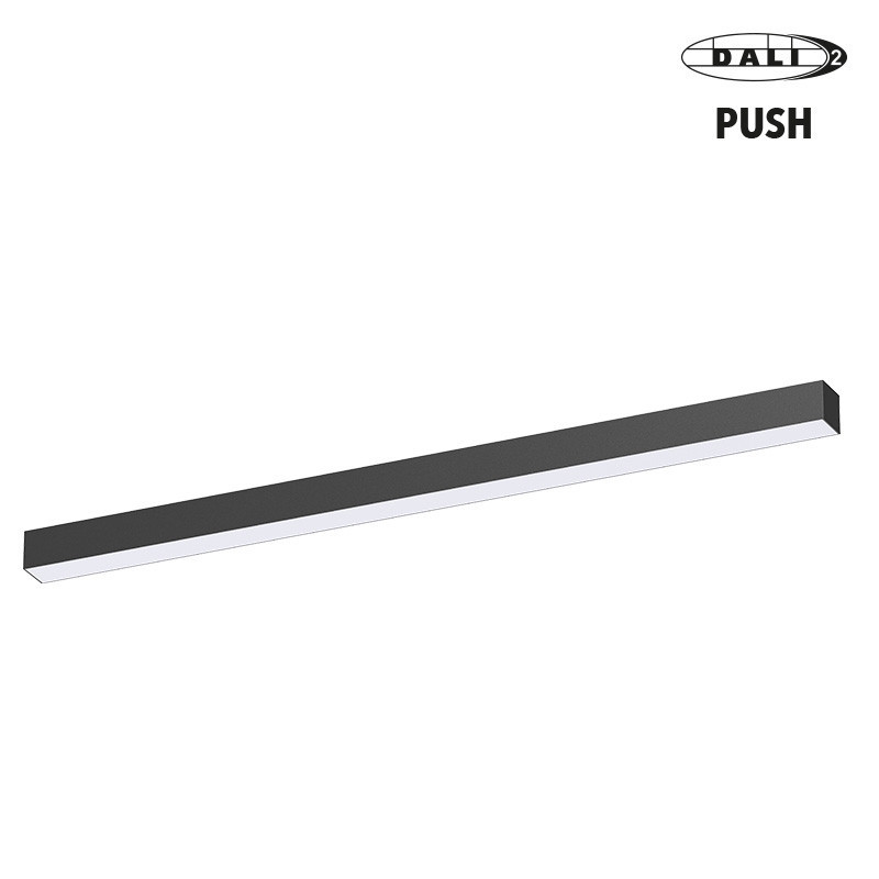 Luminaire apparent linéaire ORIZEO PRO UGR NOIR 38W 4400lm-2CCT (3000K-4000K) - DALI2 PUSH 1500mm en saillie