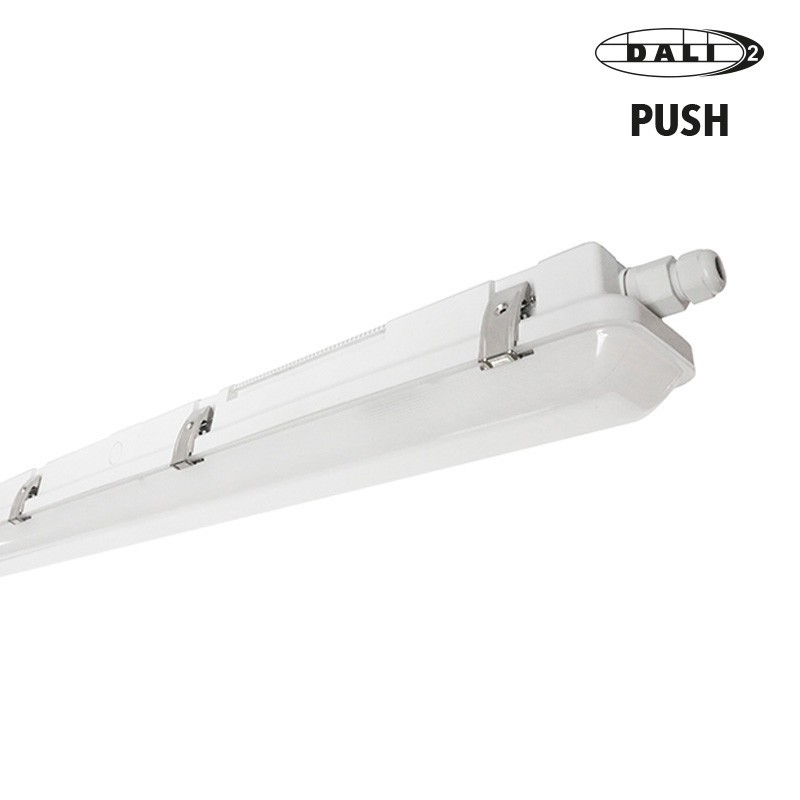 Luminaire étanche LED, HOLLYWOOD II XL 1500mm 70W 11500lm 4000K-IP66-IK10 DALI 2 PUSH