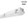 Luminaire étanche LED, HOLLYWOOD II XL 1500mm 70W 11500lm 4000K-IP66-IK10 DALI 2 PUSH vue connecteur